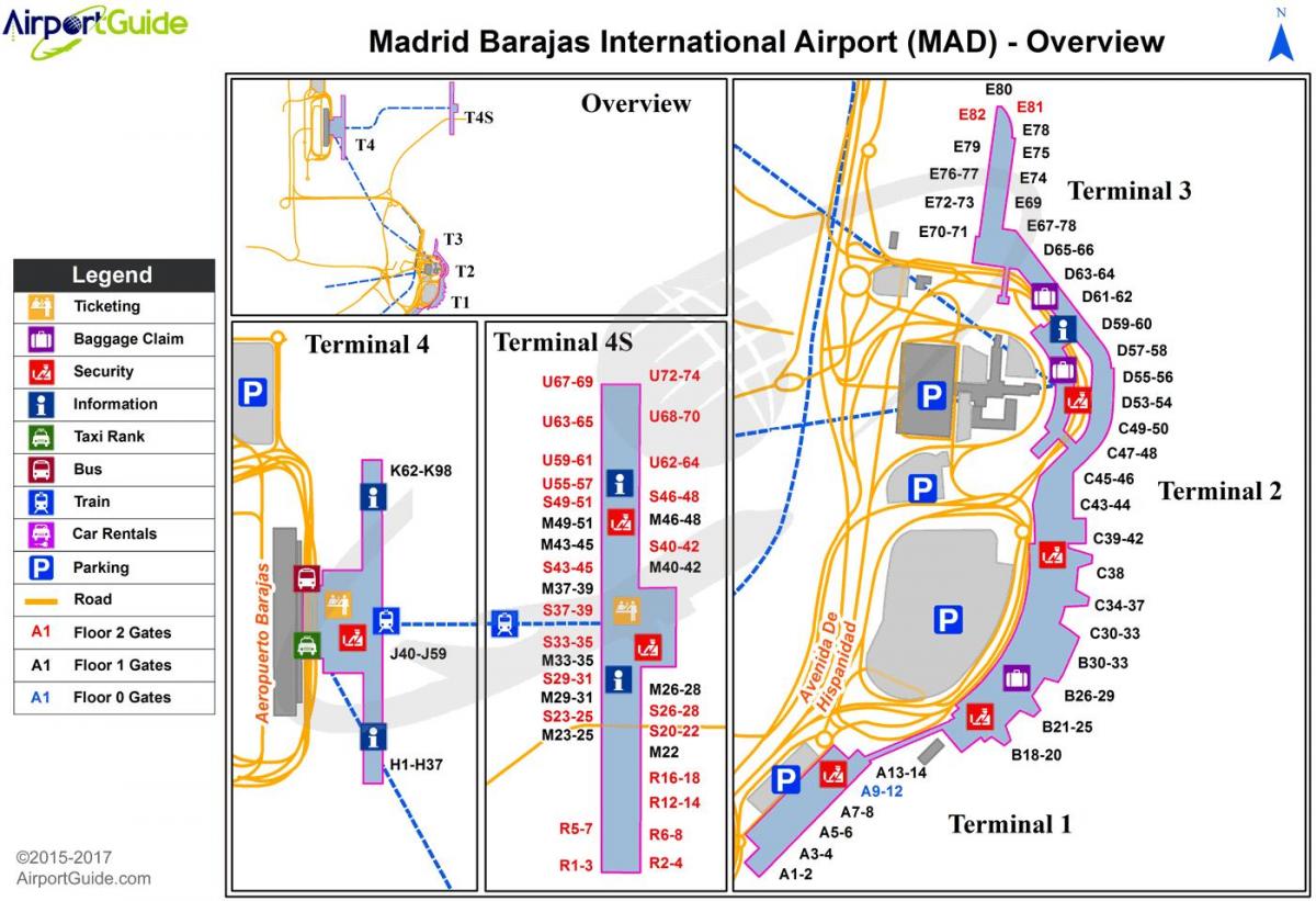 نقشه از فرودگاه مادرید اسپانیا