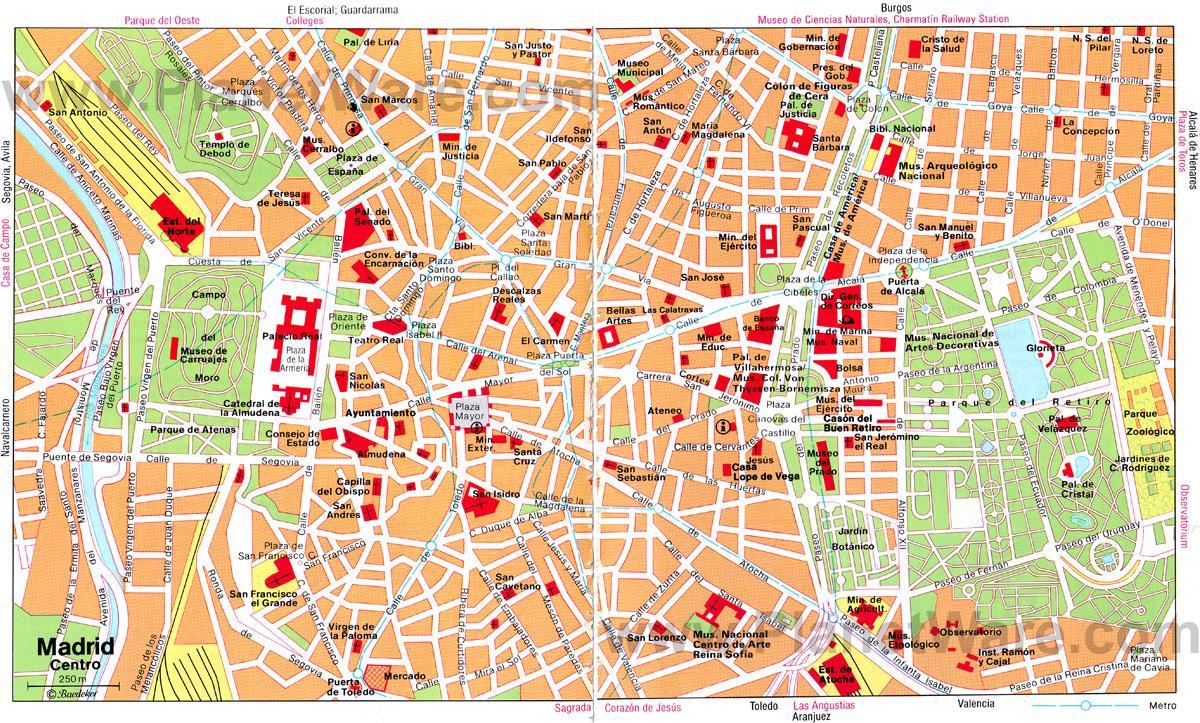 مرکز شهر مادرید street map