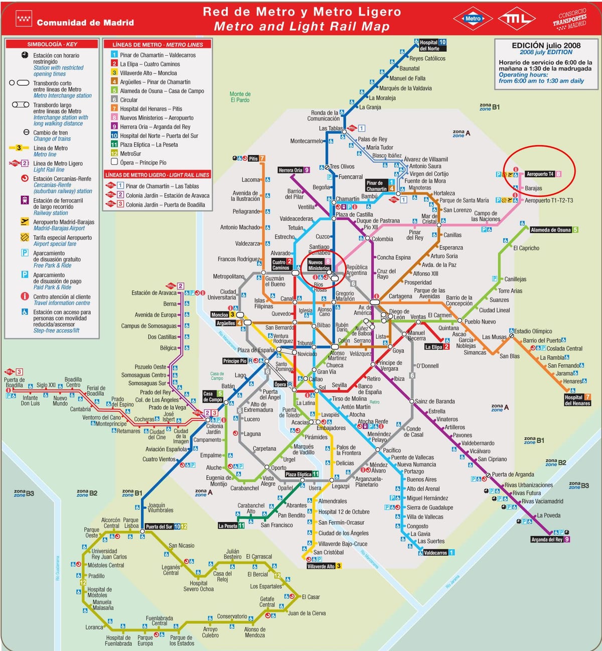 Madrid metro نقشه فرودگاه