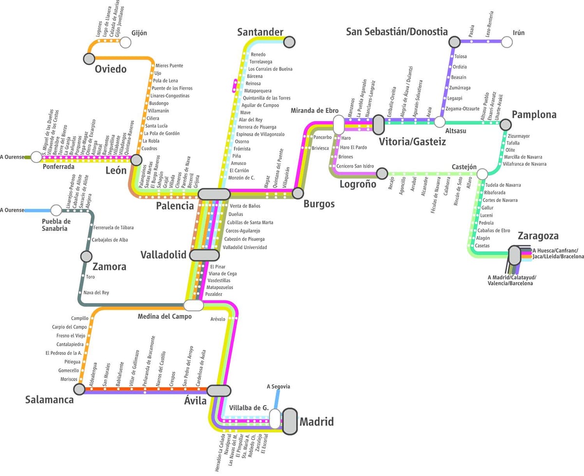 نقشه مادرید renfe