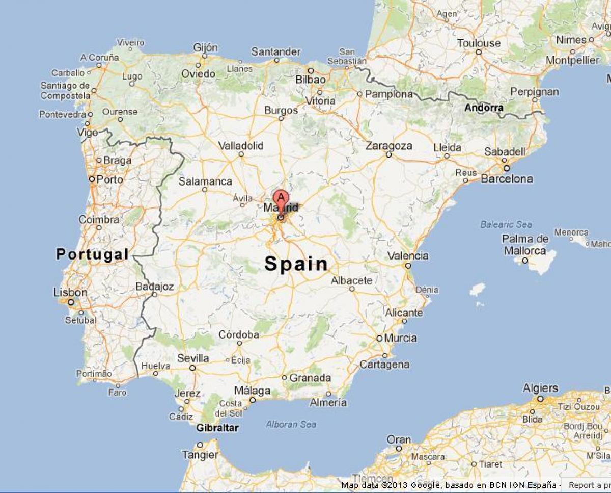 نقشه از اسپانیا نشان مادرید