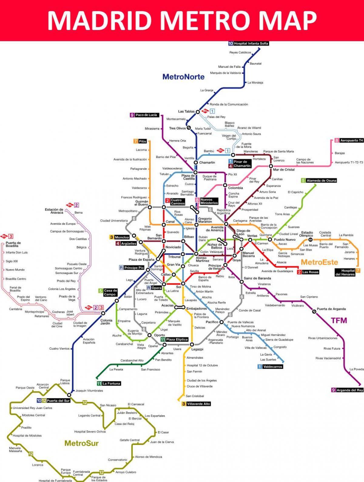 metro de Madrid نقشه