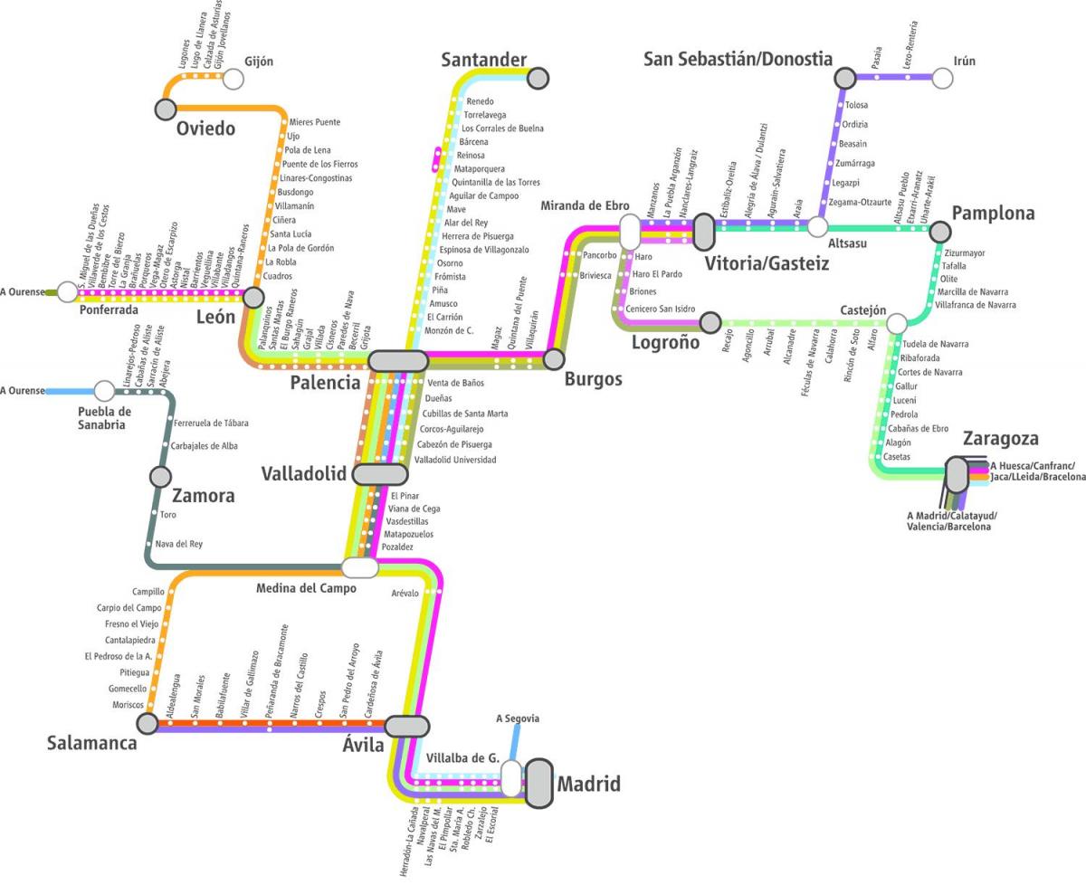 نقشه renfe نقشه قطار مادرید