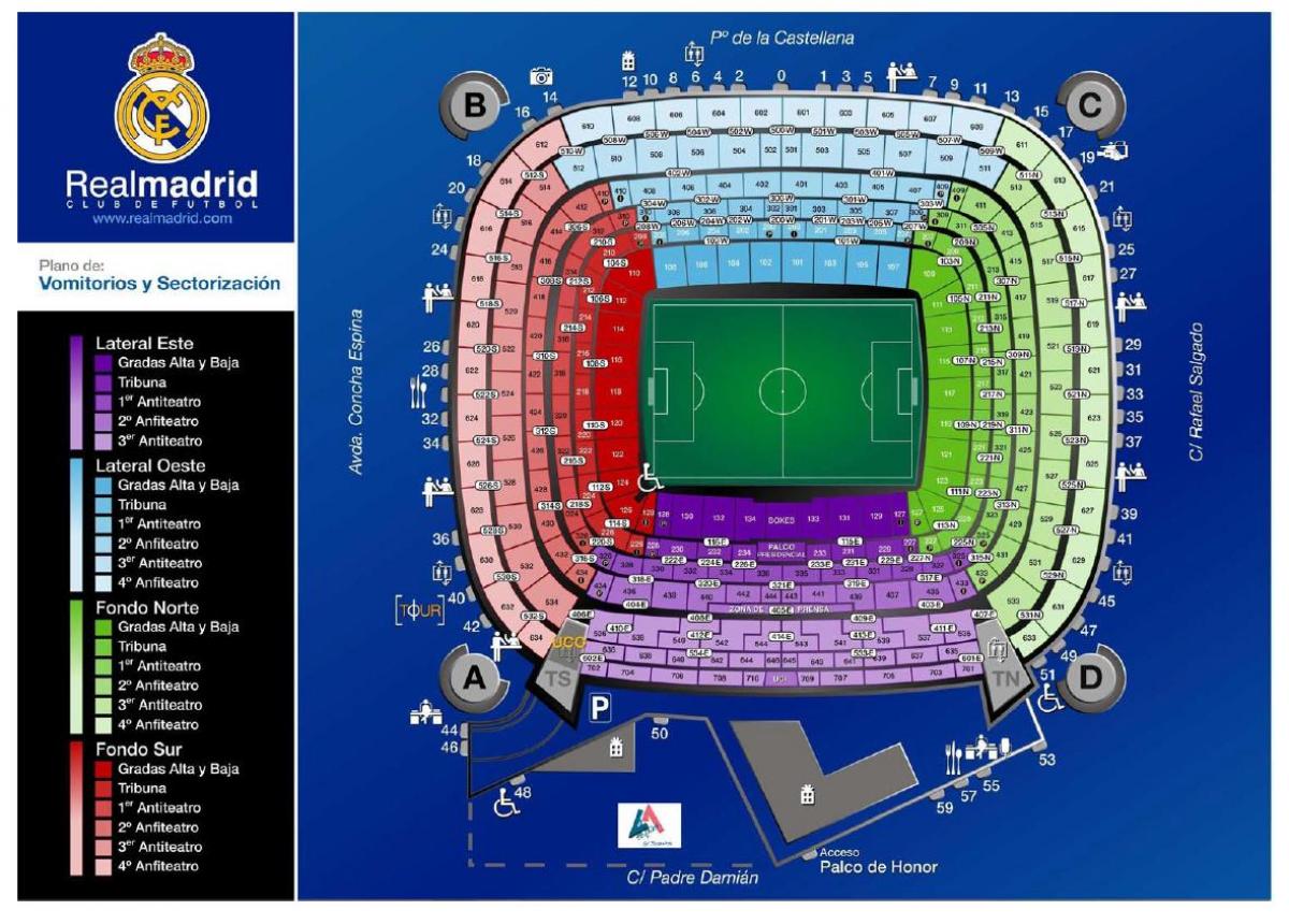 نقشه از رئال مادرید در ورزشگاه