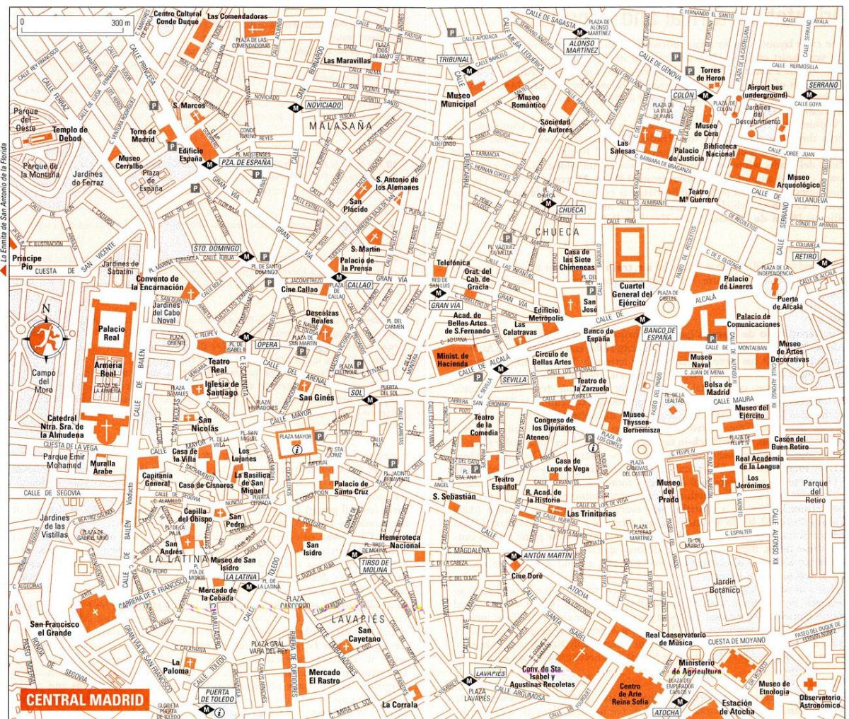 نقشه خیابان های مادرید اسپانیا