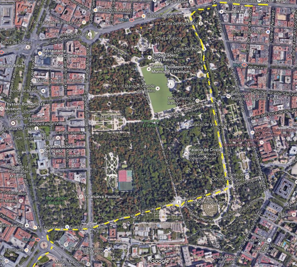 پارک رتیرو مادرید نقشه