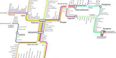 نقشه renfe نقشه قطار مادرید