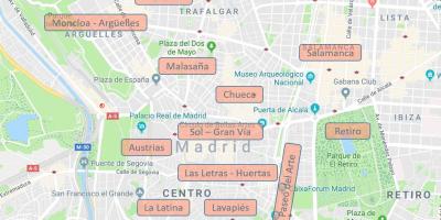نقشه از مادرید اسپانیا محله